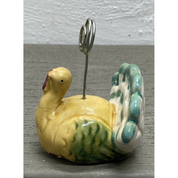 Autumn Accents Thanksgiving -  2004 Ceramic Turkey Place Card Holder ~ 718-7966 - Picture 2 of 8